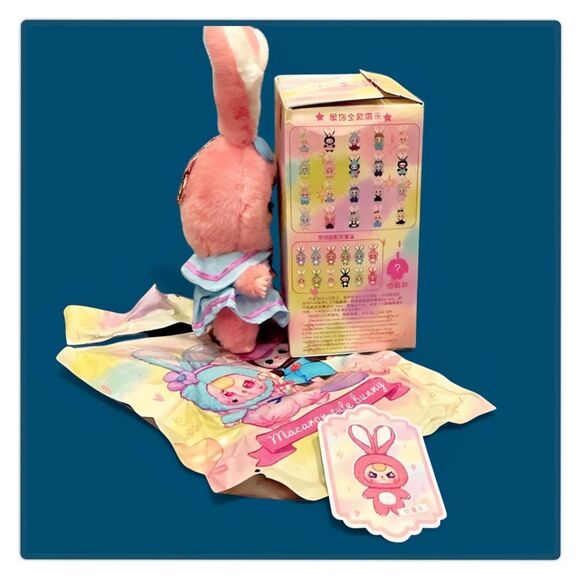 Baby Three Macaron Rabbit Stuffed Pendant - Picture 4 of 16